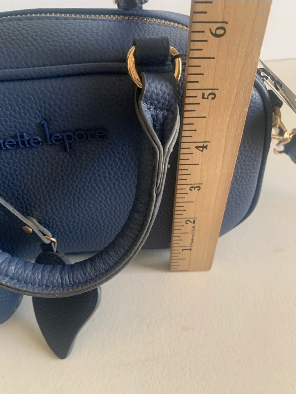 Nanette Lepore Blue Leather Satchel with Matching Pouch - Picture 11 of 13